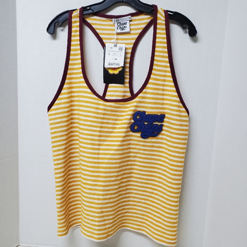 Zara x Chupa Chups Terrycloth Tank Top Sz L New